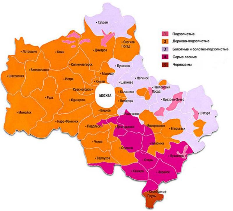 Географические характеристики почв Московской области