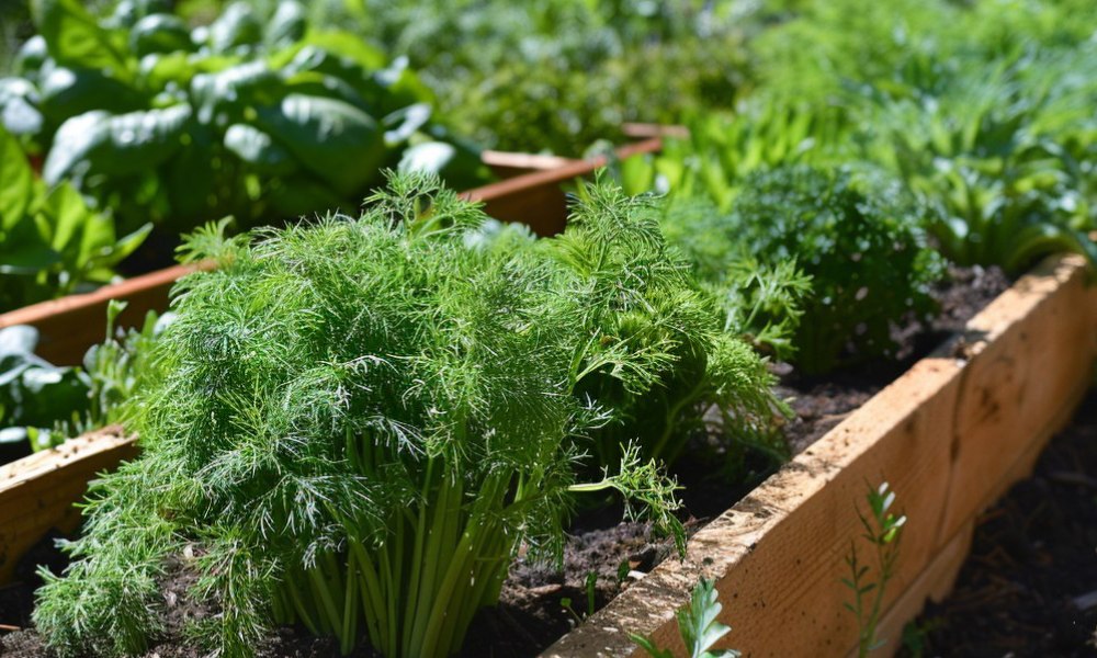 Укроп на грядках