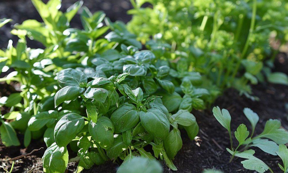 Зелень растет на грядках фото