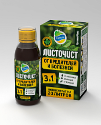 ЛИСТОЧИСТ  концентрат - органическое средство защиты растений 3 в 1 - 100 мл.